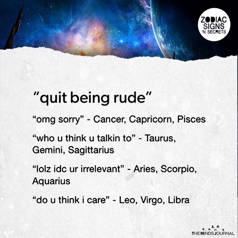 Signs As quit being rude