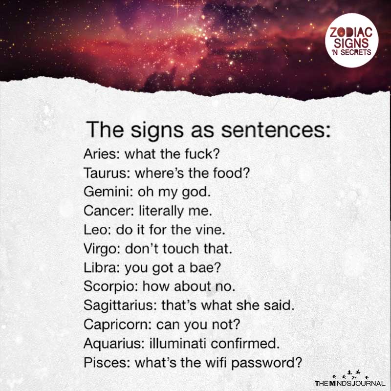 The Signs As Sentences