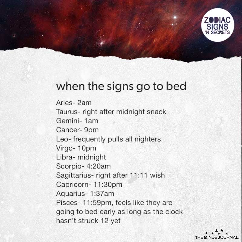 When The Signs Go To Bed
