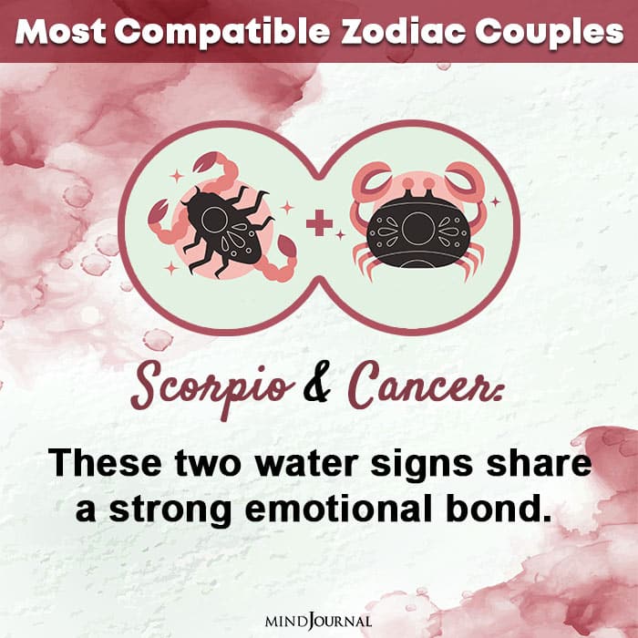 most compatible zodiac couples scorpio and cancer