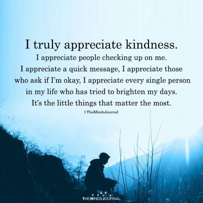 Appreciate kindness