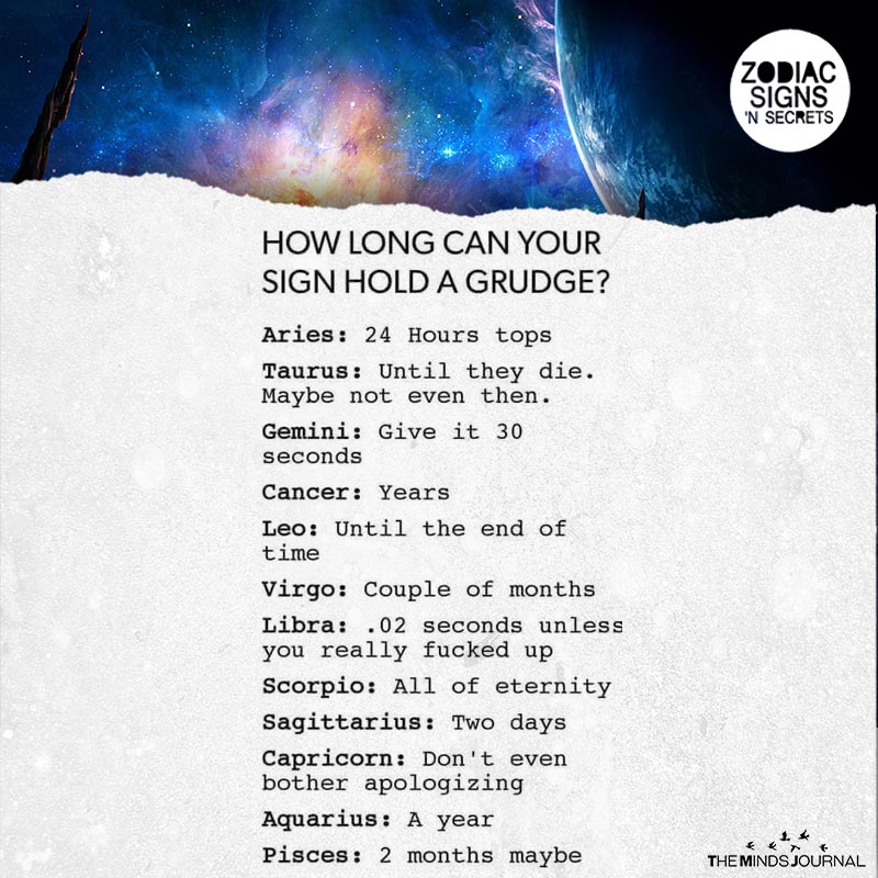 How Long Can Your Sign Hold A Grudge