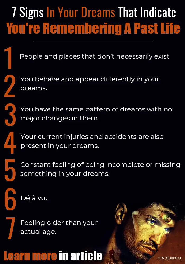 Signs Dreams Indicate Remembering Past Life infographics