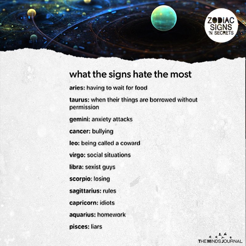 What The Signs Hate The Most