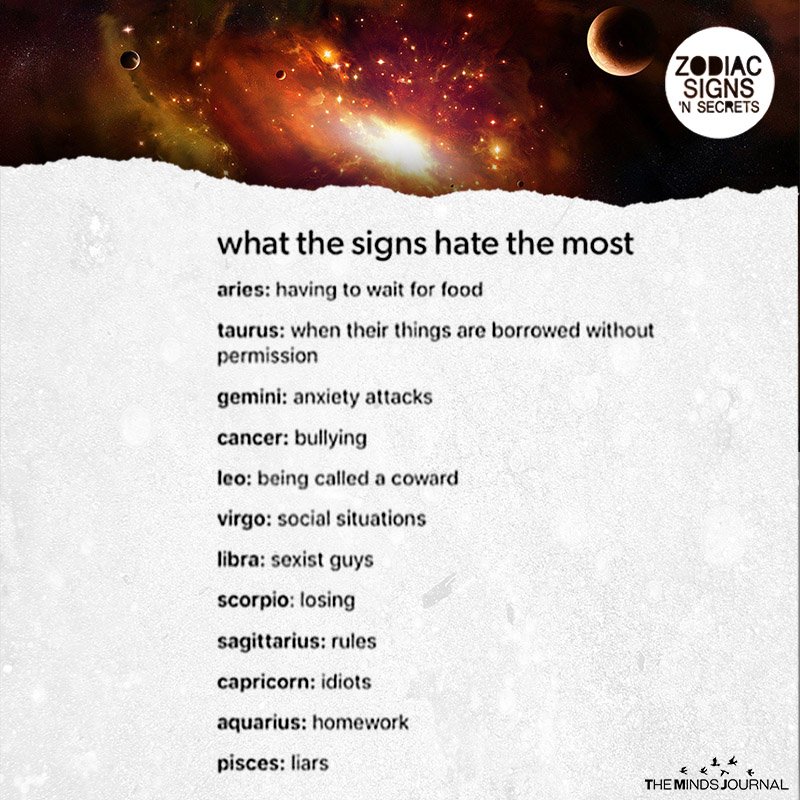 What The Signs Hate The Most