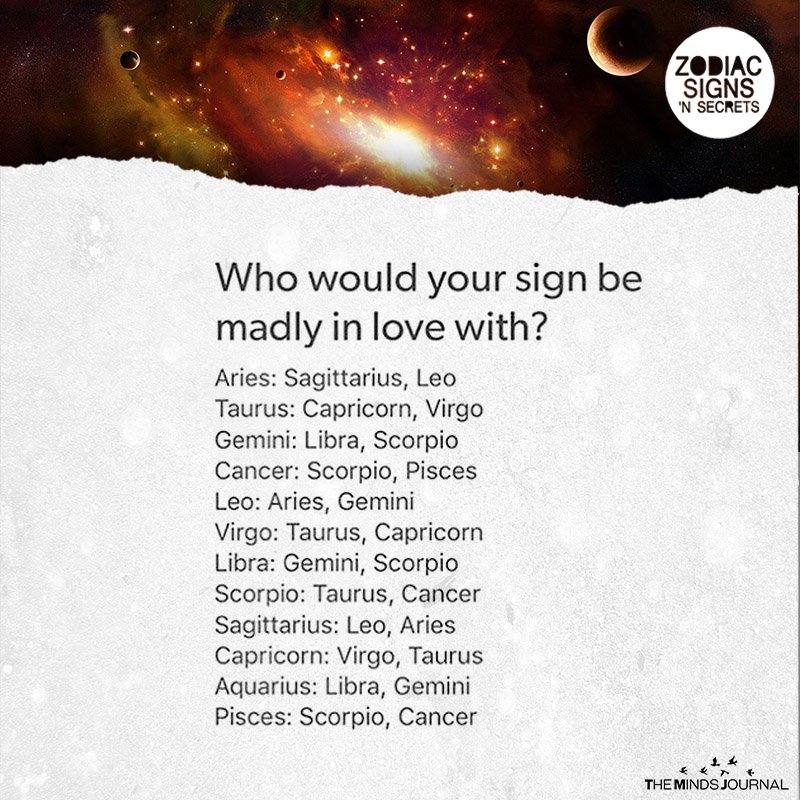 Who Would Your Signs Be Madly in love With
