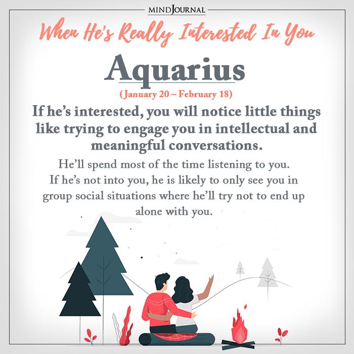 a guy is really interested aquarius