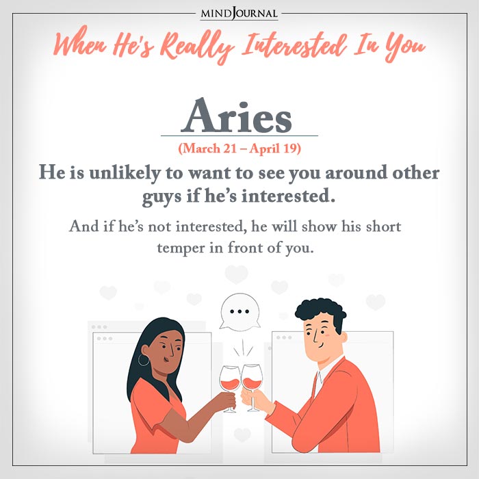 a guy is really interested aries