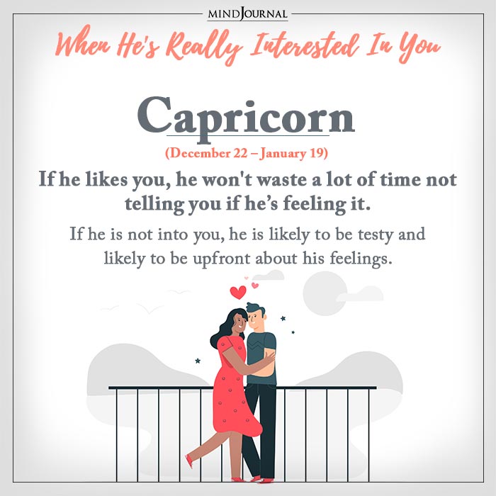 a guy is really interested capricorn