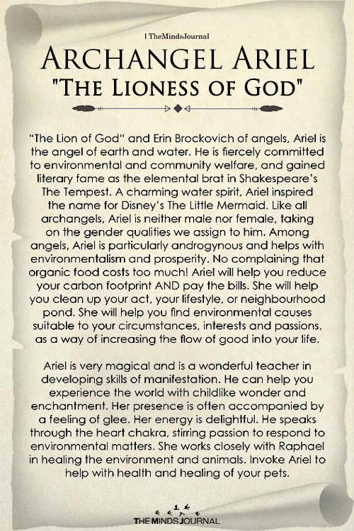 Aries:  Archangel Ariel – "The Lioness of God"