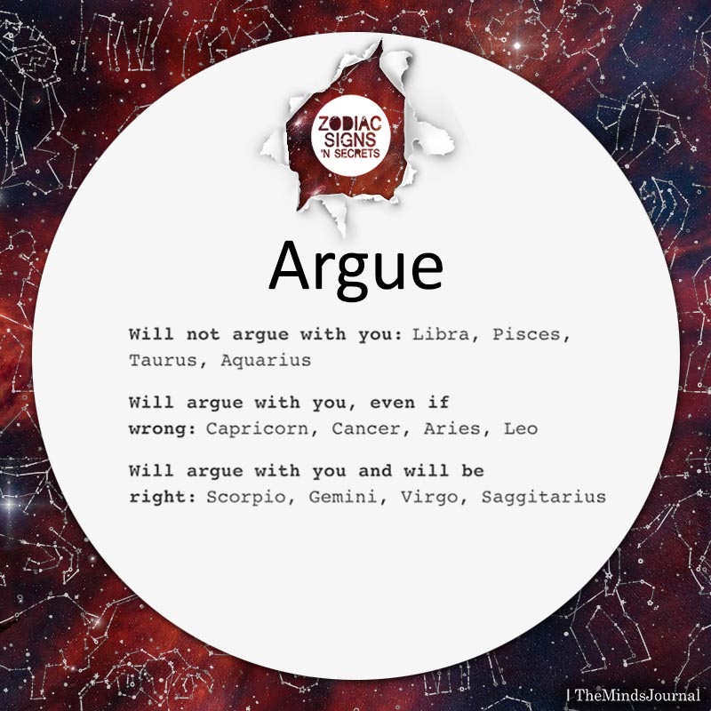 Zodiac Signs That Like To Argue
