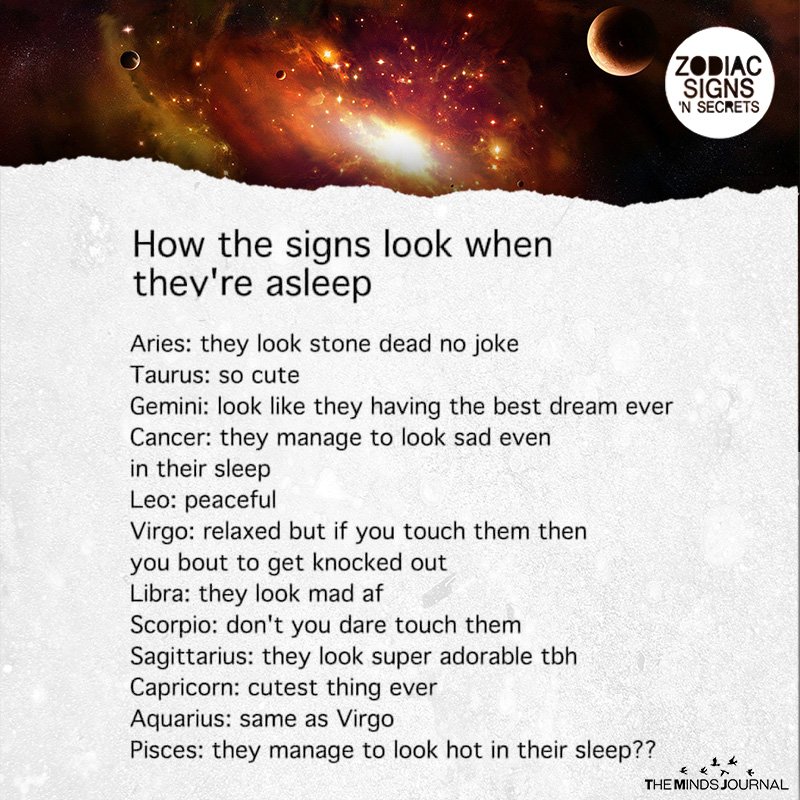 How The Signs Look When They're Asleep