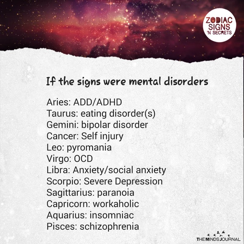 If The Signs Were Mental Disorders