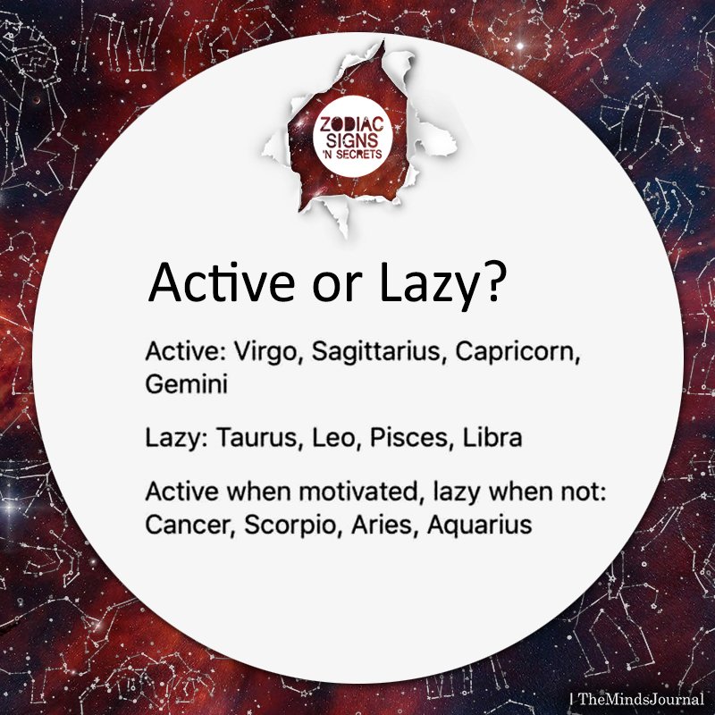 Signs As Active or Lazy