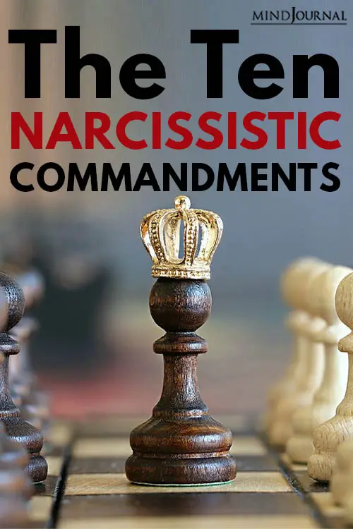 Ten Narcissistic Commandments pin