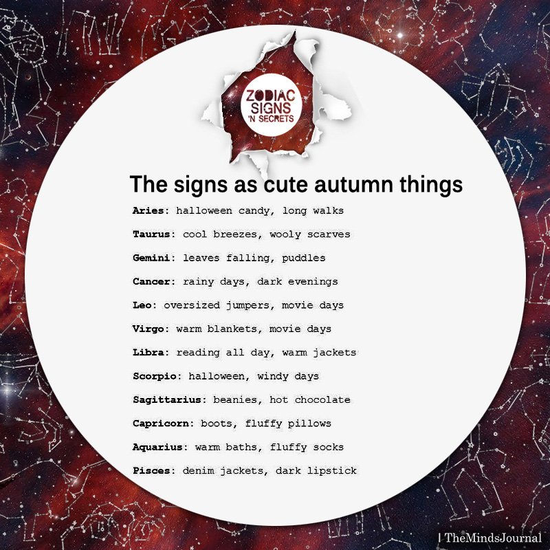 The Signs As Cute Autumn Things