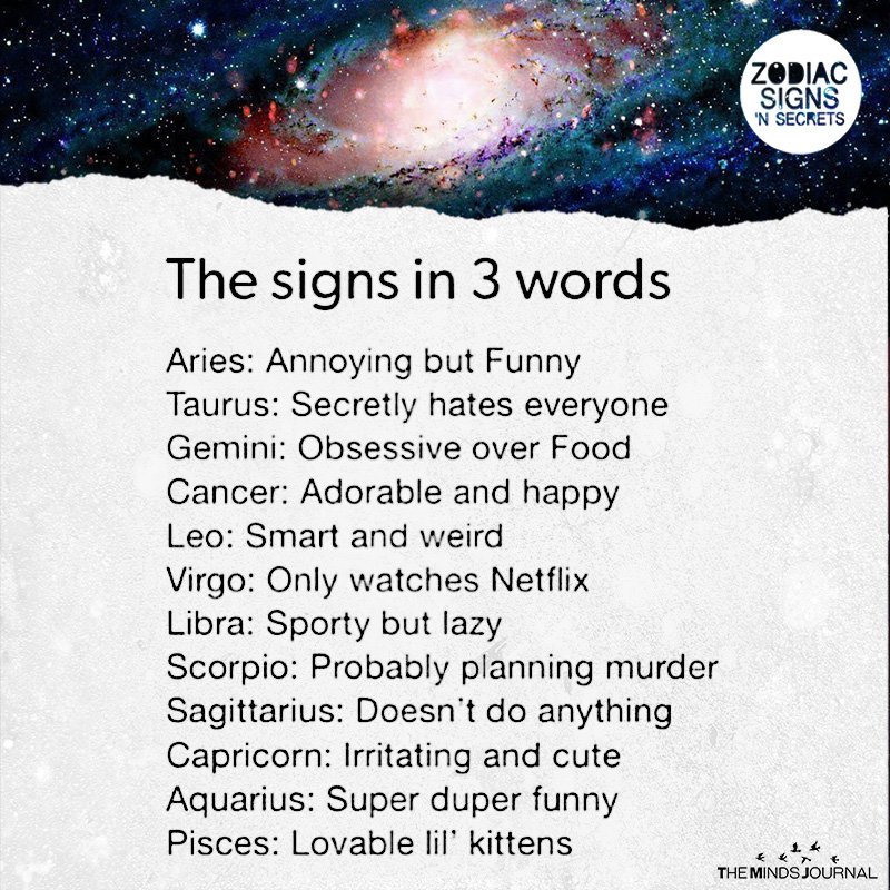 The Signs In Three Words