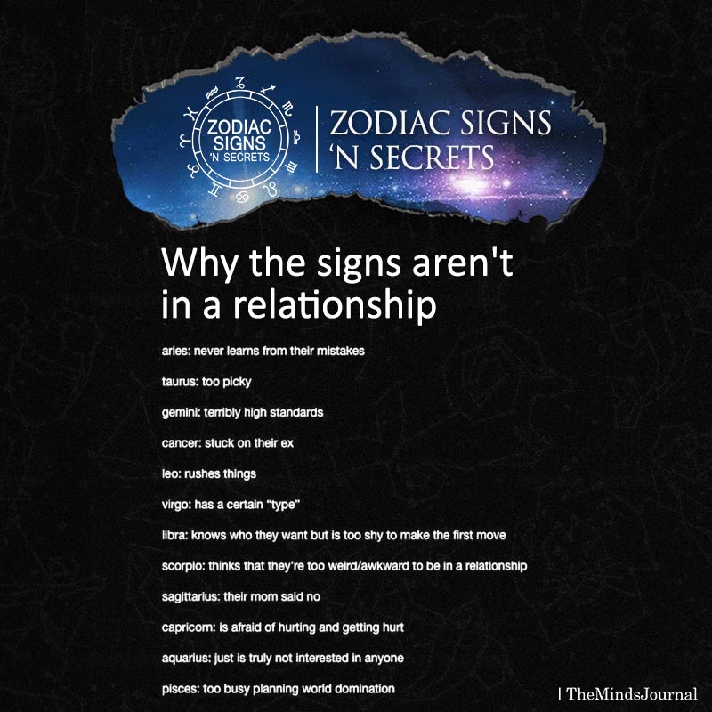 Why the Signs Aren't In A Relationship