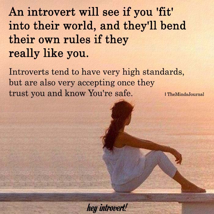 An Introvert Will See If You 'fit' Into Their World
