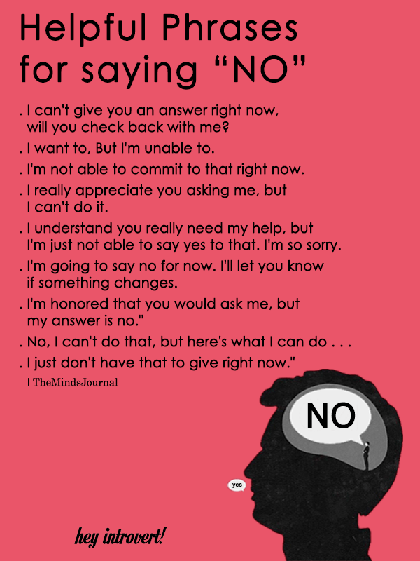 Helpful Phrases For Saying “No”