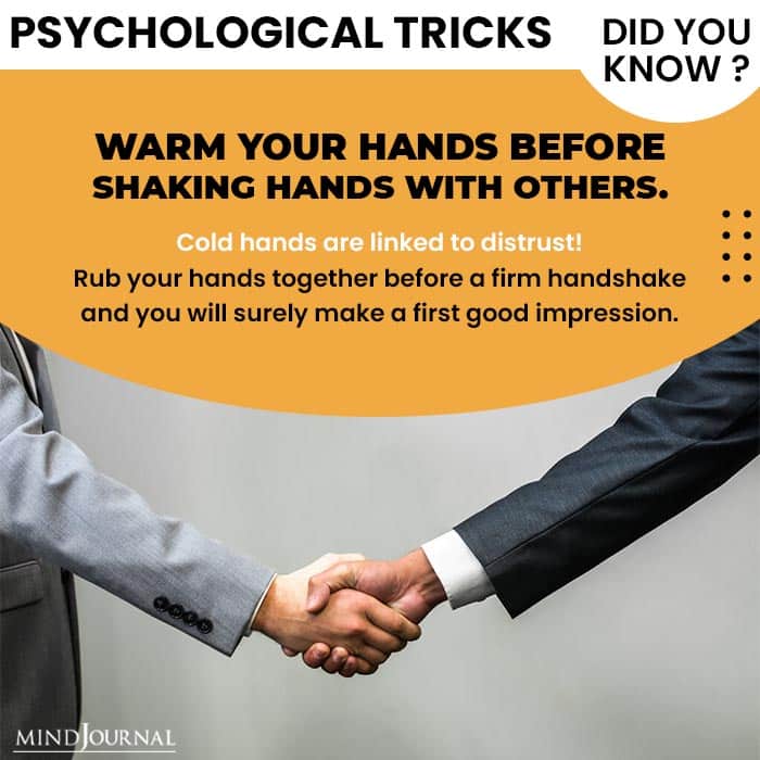 Psychological Tricks Dealing People warm hands before shake hands