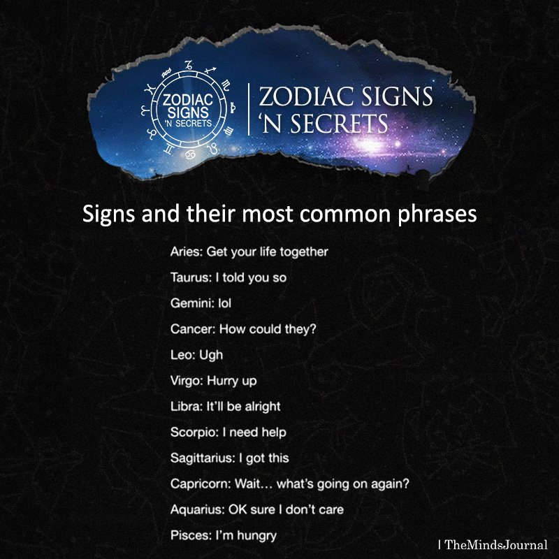 Signs And Their Most Common Phrases