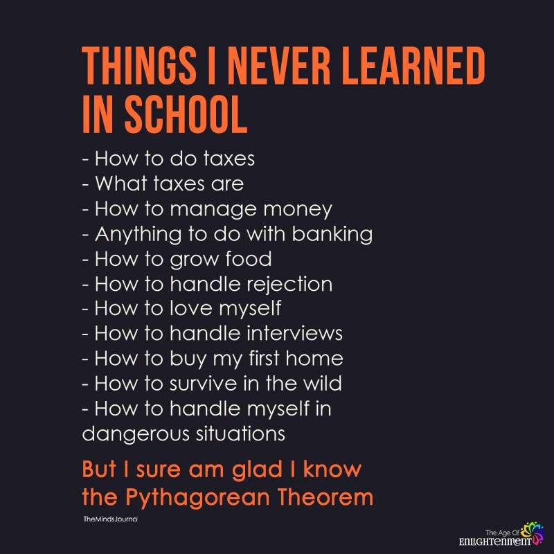 life lessons not taught in school