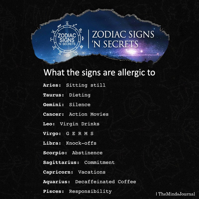 What The Signs Are Allergic To