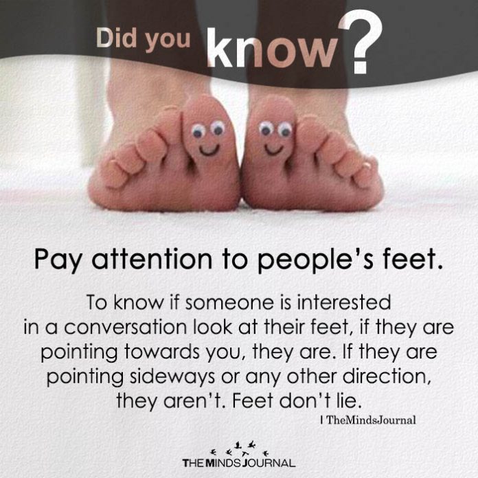 pay attention to people's feet