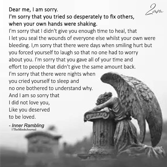 Dear Me, I Am Sorry