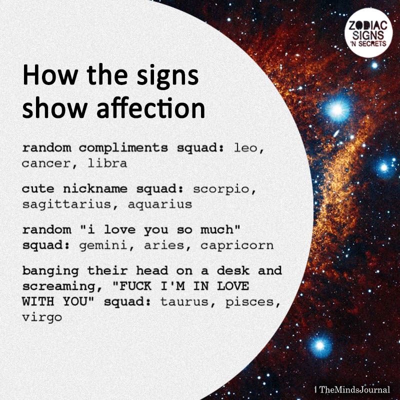 How The Signs Show Affection