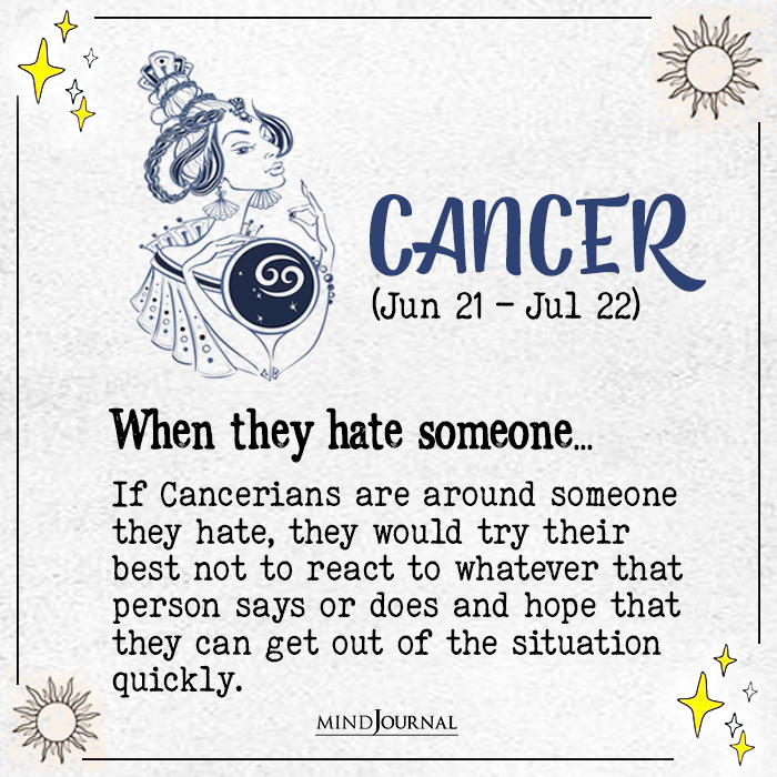 How Zodiac Signs Behave When Hate Someone cancer