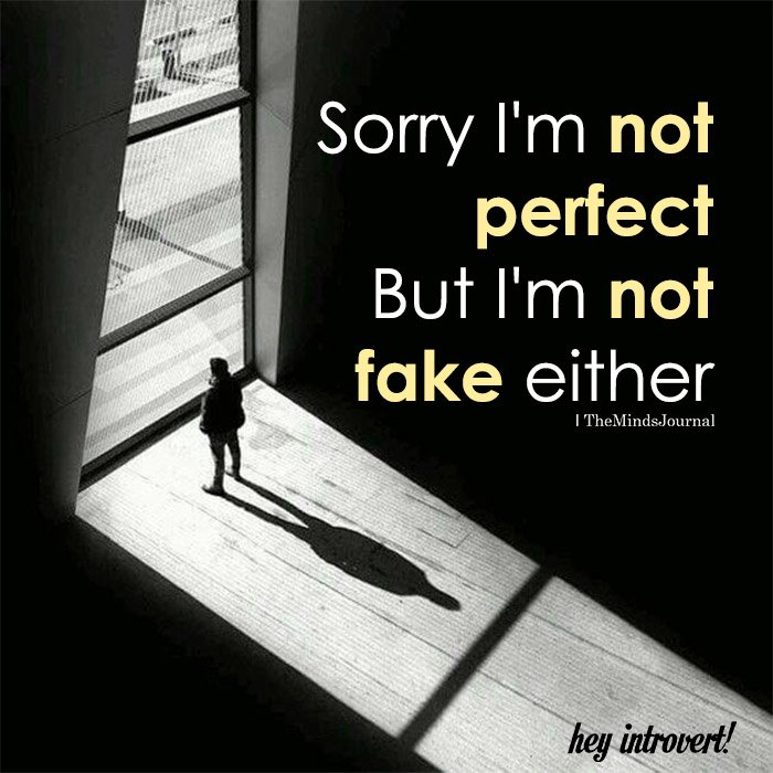 I'm Not Perfect But I'm Not Fake Either