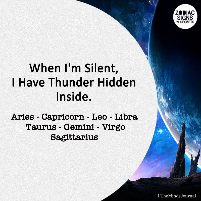 Signs When They're Silent, They Have thunder Hidden Inside