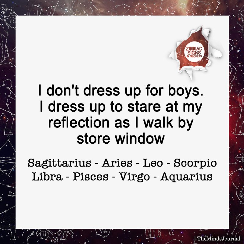 Signs Who Don't Dress Up For Boys