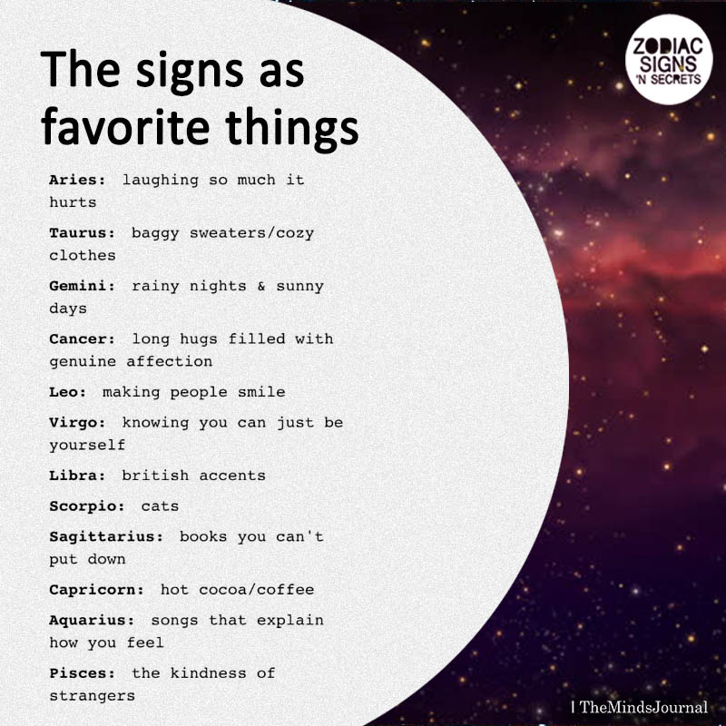 The Signs As Favorite Things
