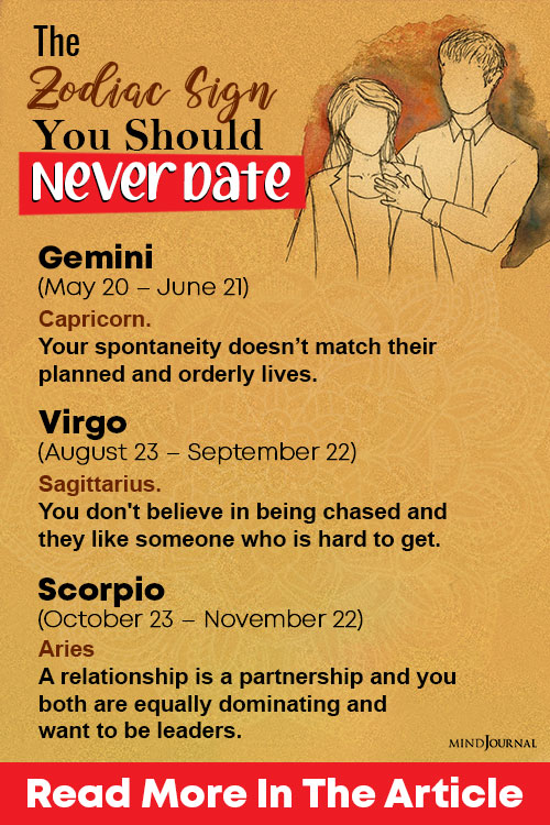 zodiac sign you should never date pin