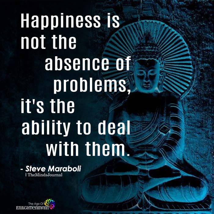 Happiness Is Not The Absence Of Problems