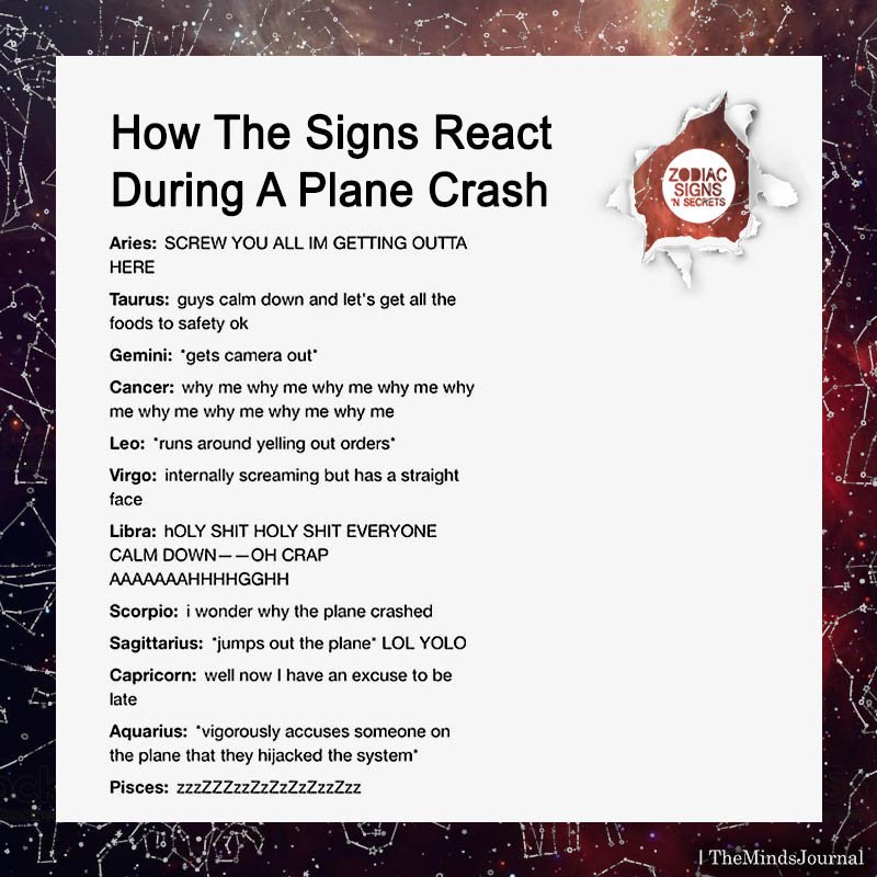 How The Signs React During A Plane Crash