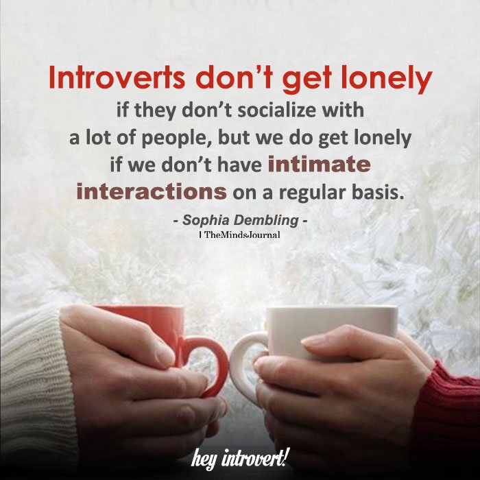 Introverts don’t get lonely if they don’t socialize with a lot of people