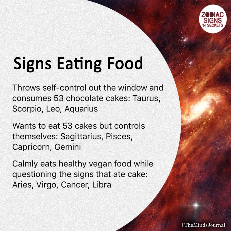Signs Eating Food