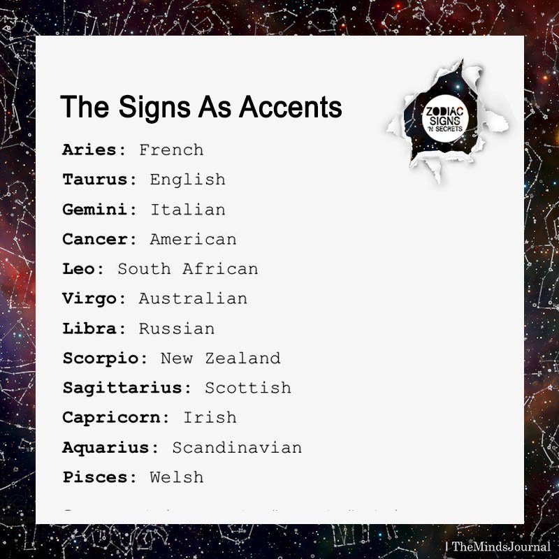 The Signs’ Accents