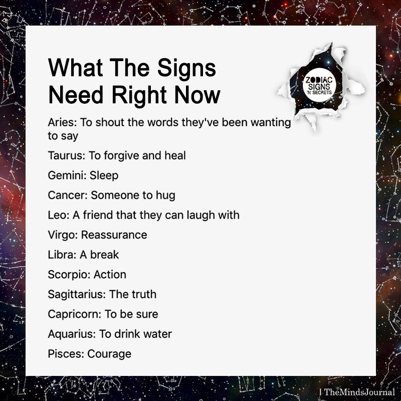 What The Signs Need Right Now