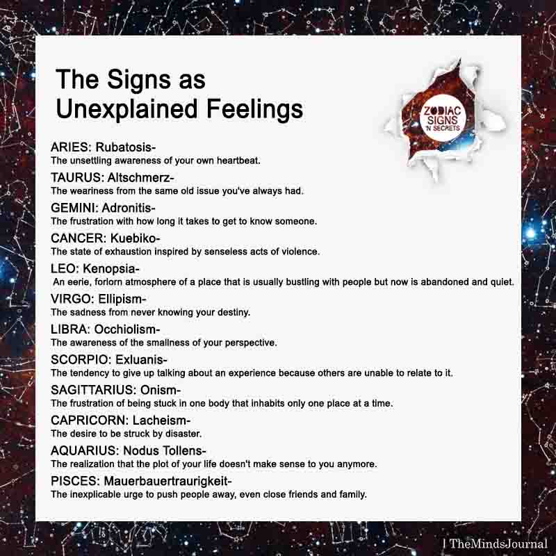 The Signs As Unexplained Feelings