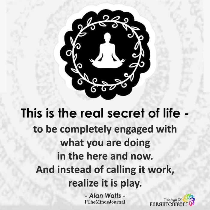 This is the real secret of life