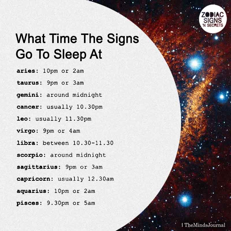 What Time The Signs Go to Sleep At