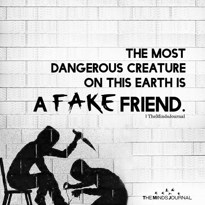The most dangerous creature on this earth is a fake friend