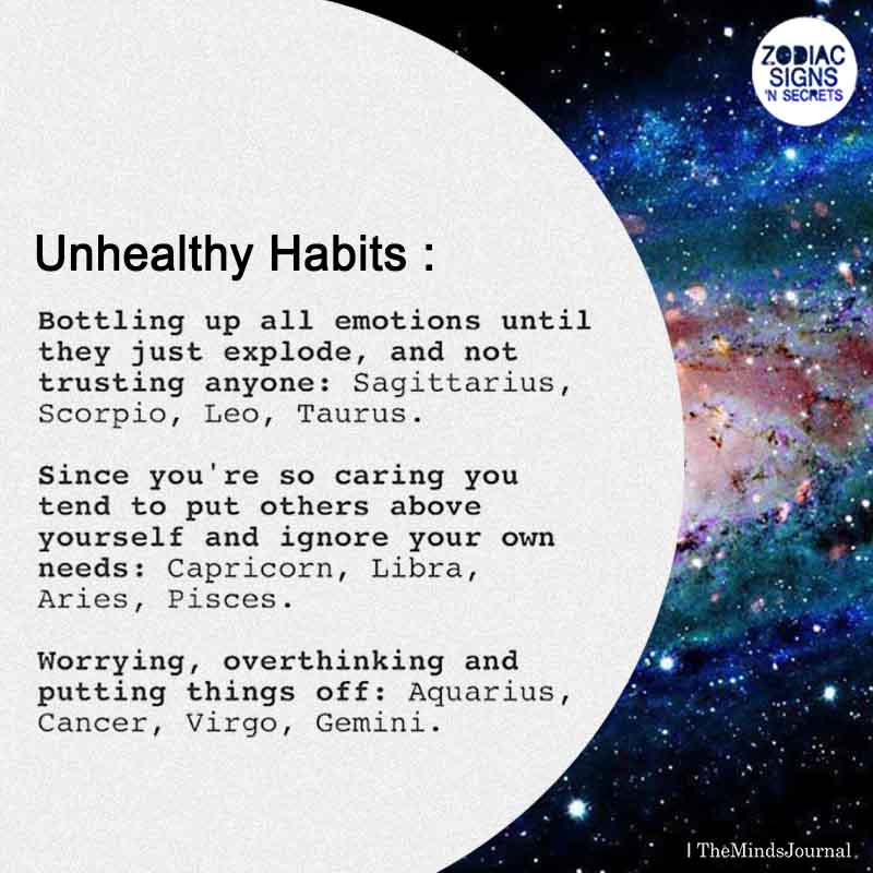Signs' Unhealthy Habits
