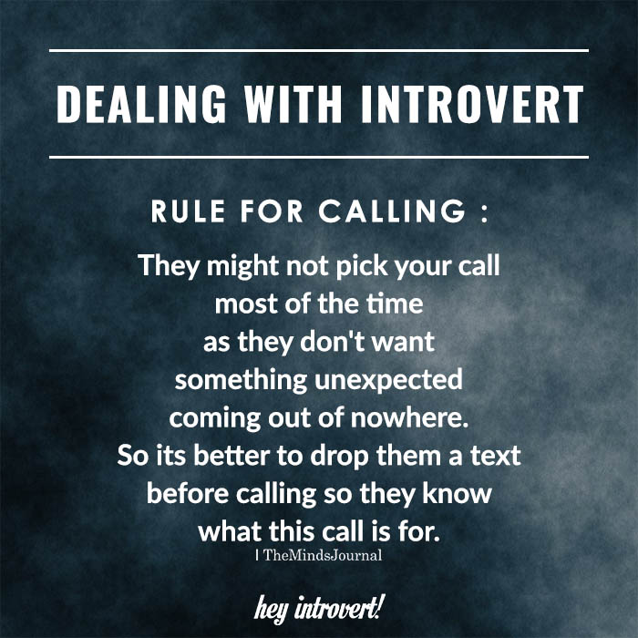 Dealing with introvert