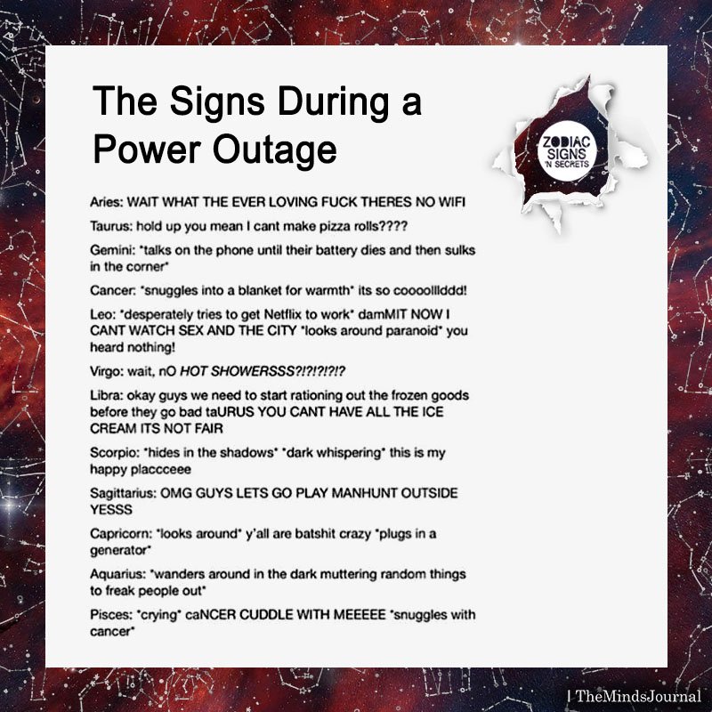 The Signs During A Power Outage